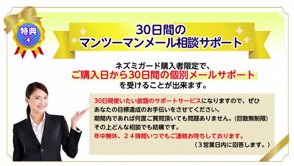 30日間メール相談サポート